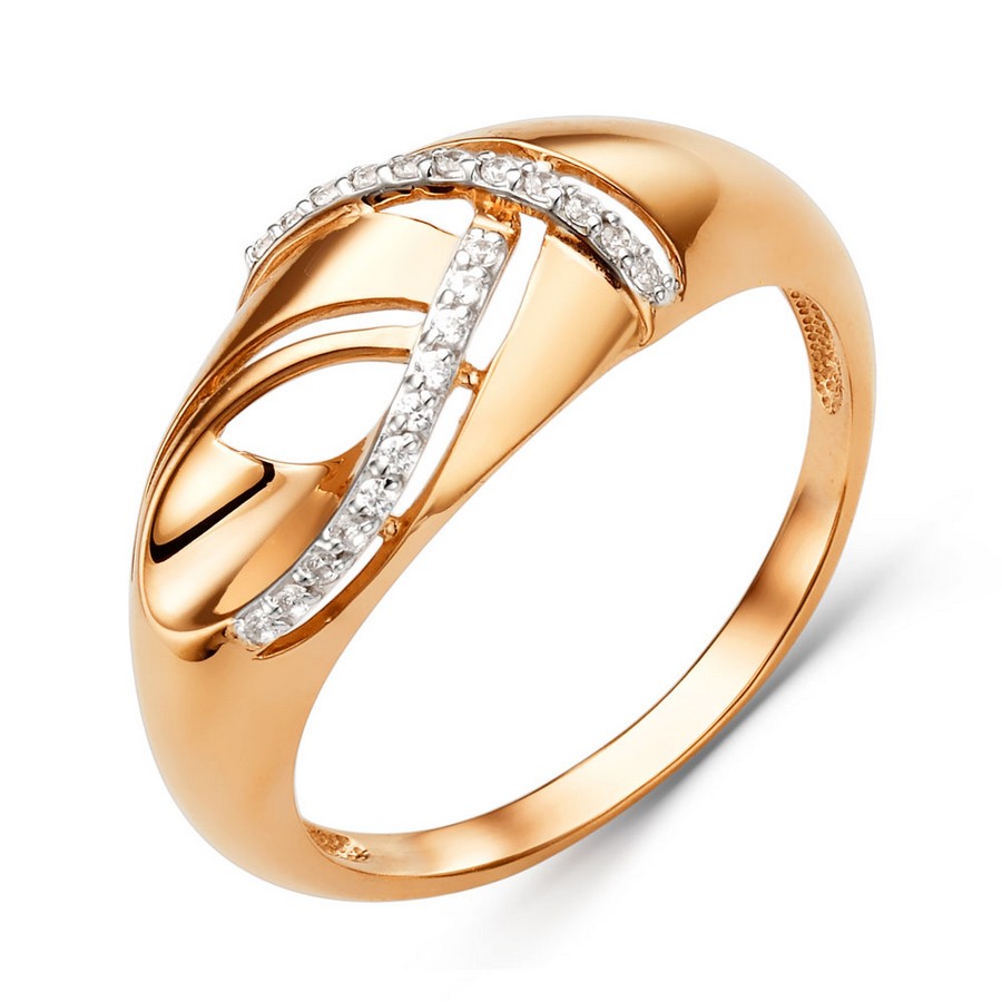 Кольцо, золото, фианит, 003131-1102